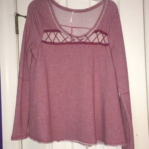 FP Lace Up Sweater